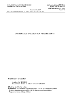 maintenance organization requirements