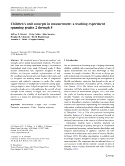 Children`s unit concepts in measurement: a teaching experiment