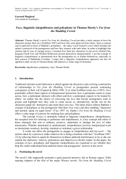 Face, linguistic (im)politeness and polyphony in Thomas Hardy`s Far