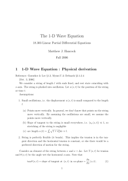 The 1-D Wave Equation