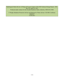 Radiological Safety Review of Siting and Layout Aspects of the ESS