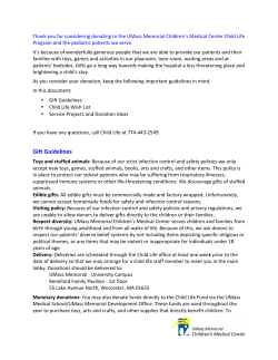 Child Life Donations - UMass Memorial Health Care