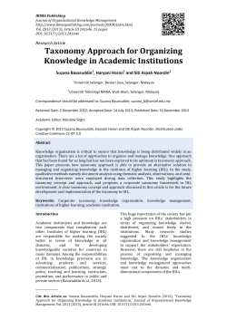 Taxonomy Approach for Organizing Knowledge in Academic