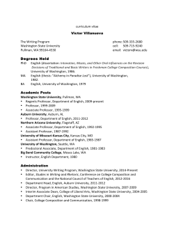 Dr. Villanueva`s CV - WSU Writing Program