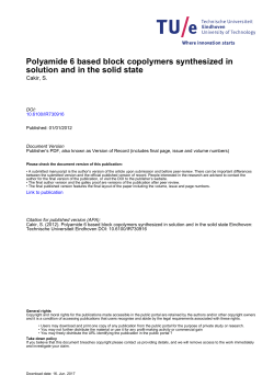 Polyamide 6 based block copolymers synthesized in solution and in