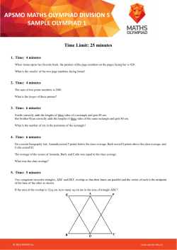 APSMO Olympiad Sample Division S