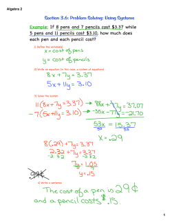 Section 3.6: Problem Solving: Using Systems