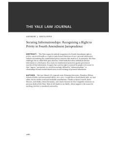 Securing Informationships: Recognizing a Right to Privity in Fourth