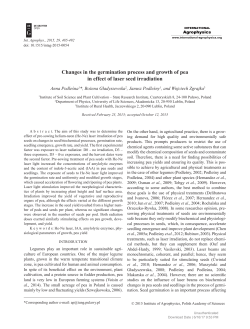 Changes in the germination process and growth of pea in effect of