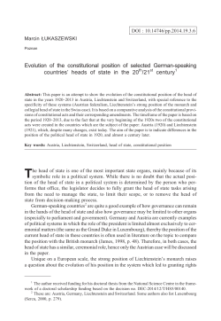 Evolution of the constitutional position of selected German