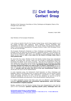 Members of the Temporary Committee on Policy Challenges and