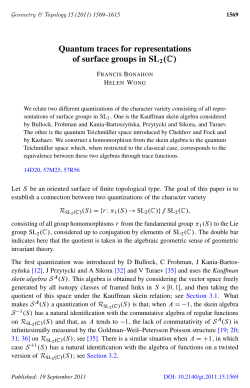 For screen - Mathematical Sciences Publishers