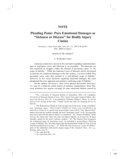 Pure Emotional Damages as &ldquo;Sickness or Disease&rdquo;