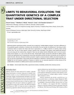 limits to behavioral evolution: the quantitative genetics of a complex