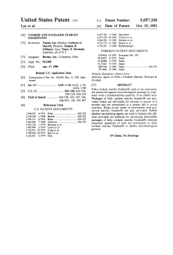 Cooked and packaged starchy foodstuffs