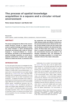 The process of spatial knowledge acquisition in a square and a