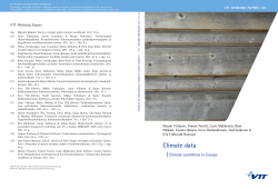 Climate data - exposure conditions in Europe