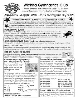 Summer Session Schedule - Wichita Gymnastics Club