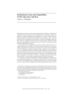 Institutional Assets and Adaptability: NATO After the Cold War
