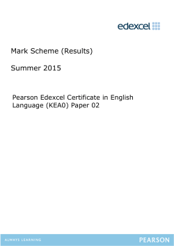 Mark Scheme (Results) Summer 2015 - Edexcel