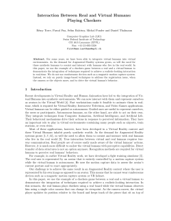 Interaction Between Real and Virtual Humans: Playing Checkers