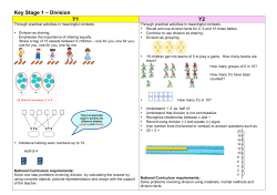 Key Stage 1 &ndash; Division Y1 Y2