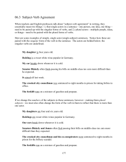 06.3 Subject-Verb Agreement