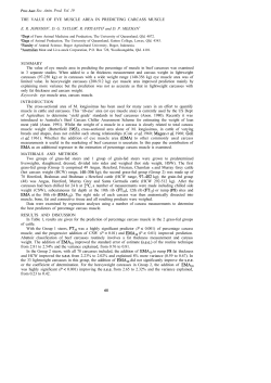 THE VALUE OF EYE MUSCLE AREA IN PREDICTING CARCASS