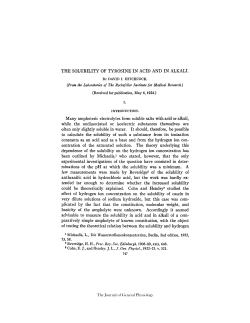 THE SOLUBILITY OF TYROSINE IN ACID AND IN