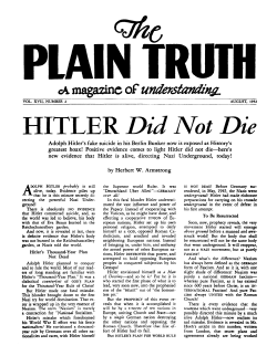 HITLER Did Not Die - Herbert W. Armstrong Searchable Library