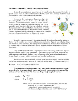 Section17: Universal Gravitation
