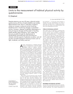 Limits to the measurement of habitual physical activity by