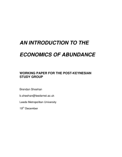 an introduction to the economics of abundance