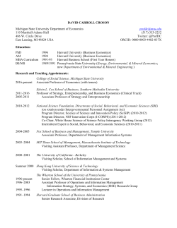 February 2014 CV for David C. Croson