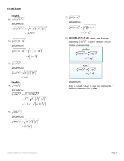 Simplify. 16. SOLUTION: 33. SOLUTION: 35. SOLUTION: Simplify
