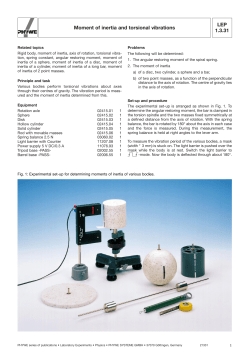LEP 1.3.31 Moment of inertia and torsional vibrations