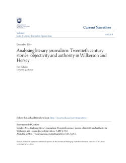 Analysing literary journalism: Twentieth century