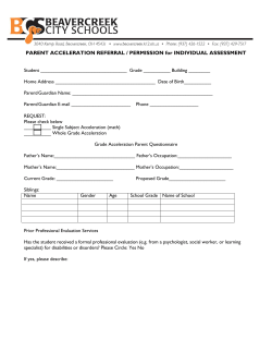 Parent Nomination Form and Questionnaire for Acceleration