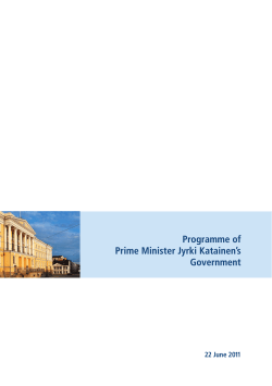 Programme of Prime Minister Jyrki Katainen`s Government