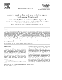 Aromatic plants in bird nests as a protection against blood