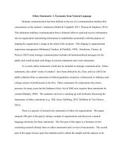 Ethics Statements: A Taxonomy from Natural Language Strategic
