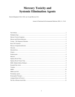 Mercury Toxicity and Systemic Elimination Agents