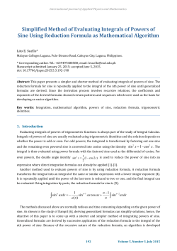 Simplified Method of Evaluating Integrals of Powers of Sine Using