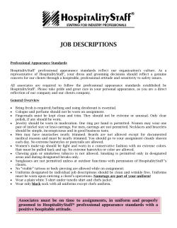 job descriptions - HospitalityStaff