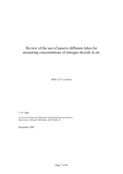 Review of the use of passive diffusion tubes for measuring - UK-Air