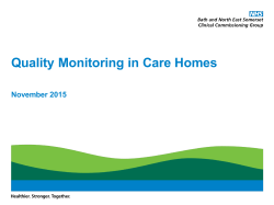 Quality Monitoring in Care Homes