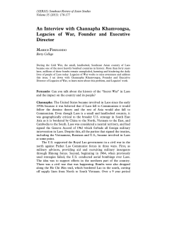 An Interview with Channapha Khamvongsa, Legacies of War