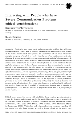 Interacting with People who have Severe