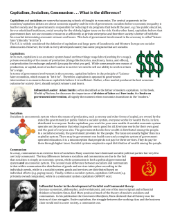 Capitalism, Socialism, Communism . . . What is the difference?