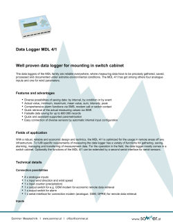 Data Logger MDL 4/1 Well proven data logger for mounting in switch